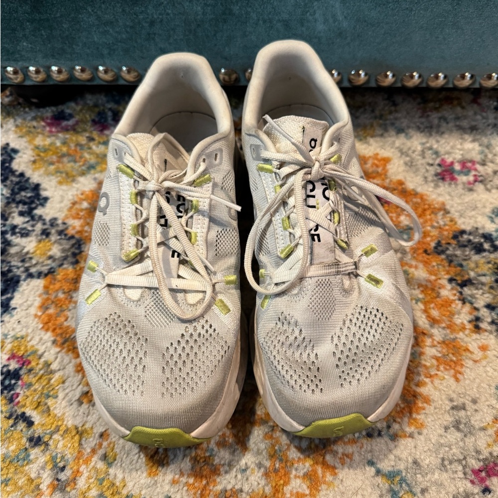 On Running Women's Gray and Lime Sneakers